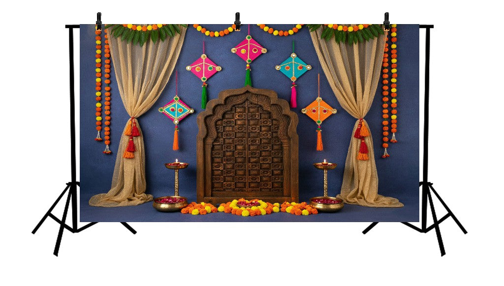 NAVY BLUE KITE FESTIVAL - PRINTED BACKDROP