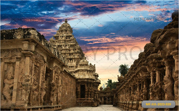 HISTORIC TEMPLE WITH STONE CHARIOT - PRINTED BACKDROP