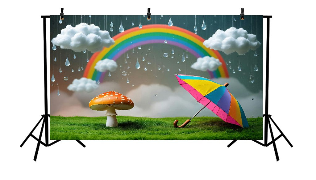 RAINBOW RAINDROPS - PRINTED BACKDROP