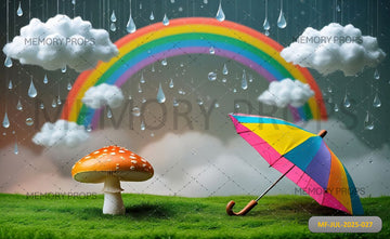 RAINBOW RAINDROPS - PRINTED BACKDROP