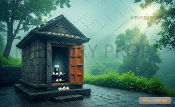 RAIN-WASHED SANCTUM - PRINTED BACKDROP