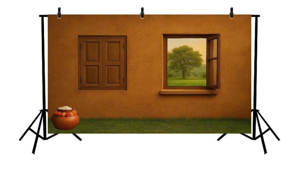 VILLAGE MORN - PRINTED BACKDROP