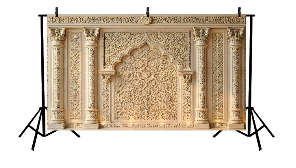 ROYAL FLORAL CARVED PALACE WALL - PRINTED BACKDROP