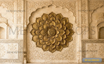 ROYAL GOLDEN FLORAL MANDALA PALACE WALL BACKDROP - PRINTED BACKDROP