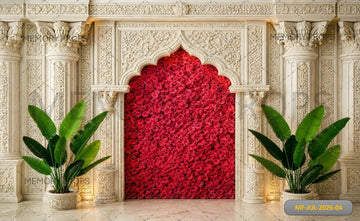 ROYAL RED ROSE PALACE ARCH - PRINTED BACKDROP