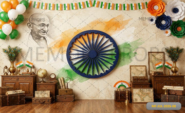 HERITAGE PATRIOTIC ASHOKA CHAKRA TRIBUTE - PRINTED BACKDROP