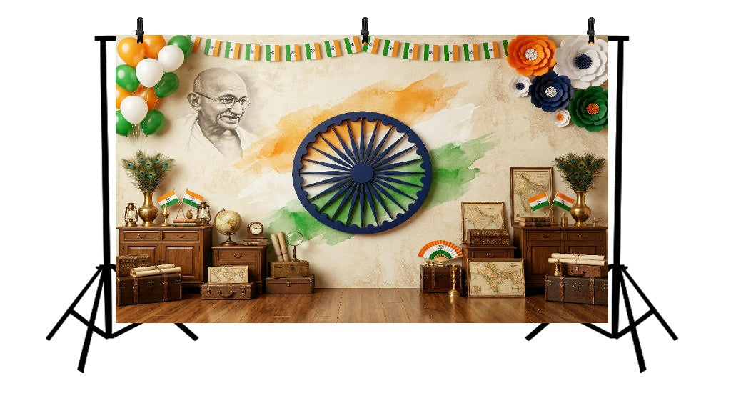HERITAGE PATRIOTIC ASHOKA CHAKRA TRIBUTE - PRINTED BACKDROP