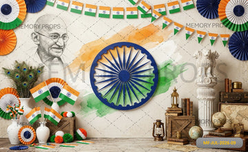 PATRIOTIC ASHOKA CHAKRA HERITAGE TRIBUTE - PRINTED BACKDROP