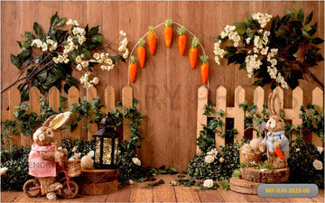 VINTAGE WOOD BUNNY - PRINTED BACKDROP