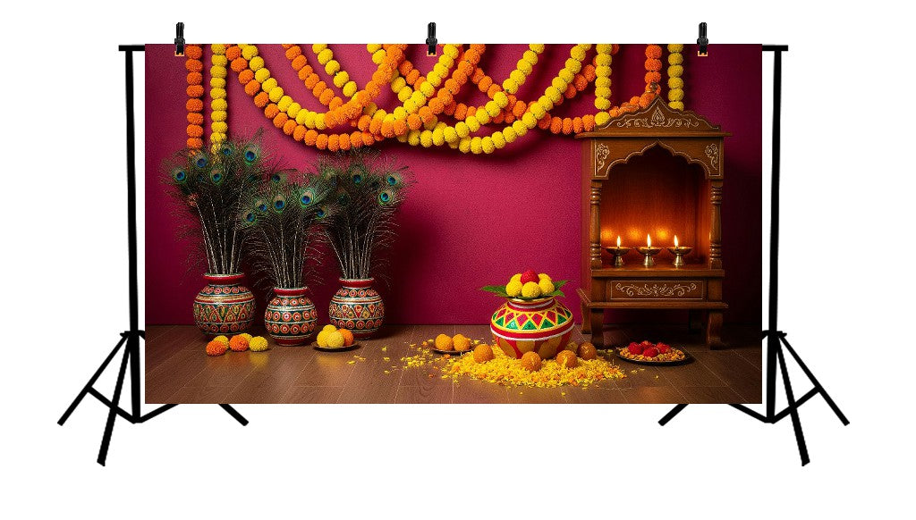 ROYAL COURTYARD OF KRISHNA - PRINTED BACKDROP