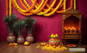 ROYAL COURTYARD OF KRISHNA - PRINTED BACKDROP