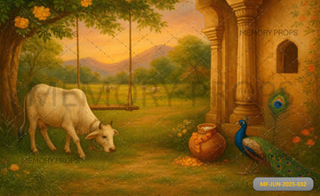 KRISHNA'S COURTYARD - PRINTED BACKDROP