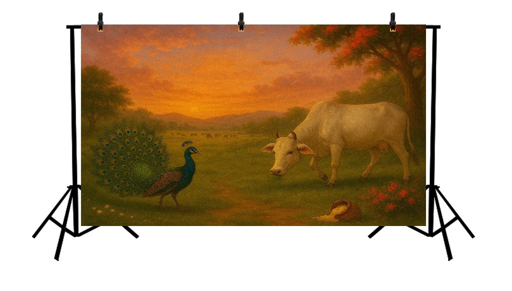 KRISHNA'S COURTYARD - PRINTED BACKDROP