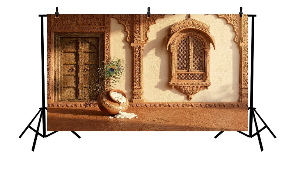 HERITAGE WOODEN DOOR MAKHAN MATKI - PRINTED BACKDROP