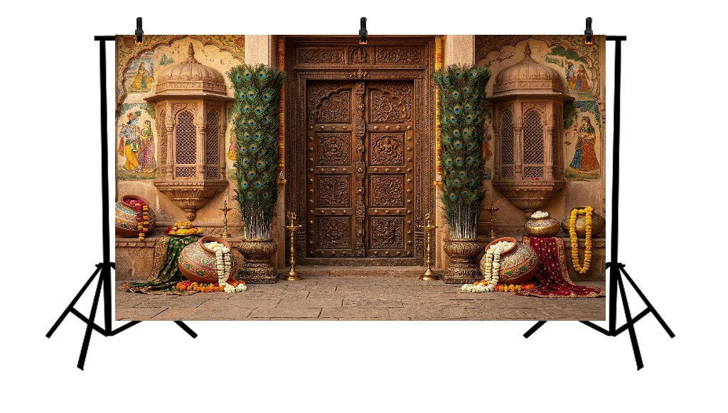 ROYAL KRISHNA HERITAGE TEMPLE PRINTED BACKDROP