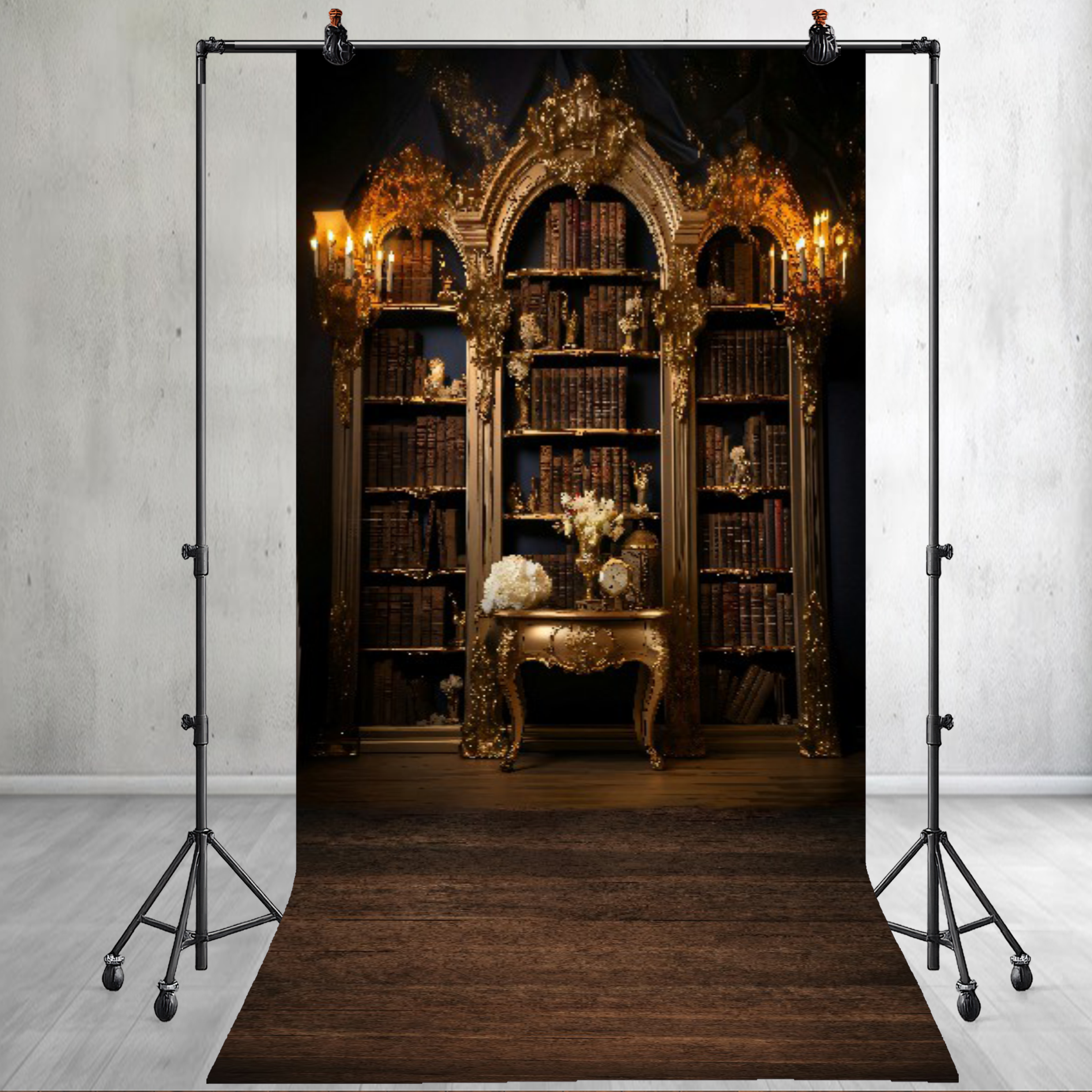 Grand Library Room Printed Backdrop