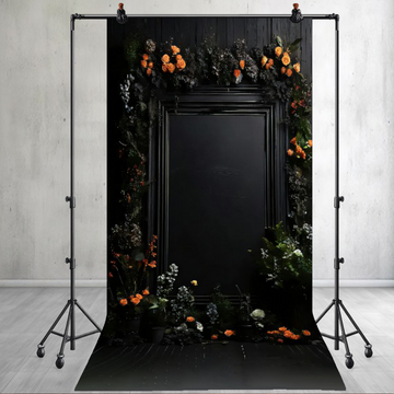 VINTAGE BLACK SCRATCHED ABSTRACT - PRINTED BACKDROPS