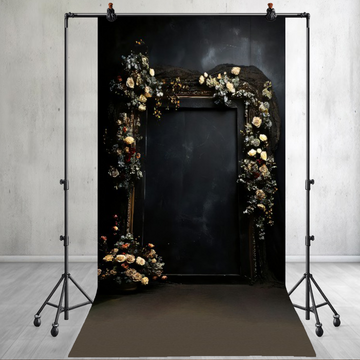 BROWN FLORAL BALCK WALL - PRINTED BACKDROPS