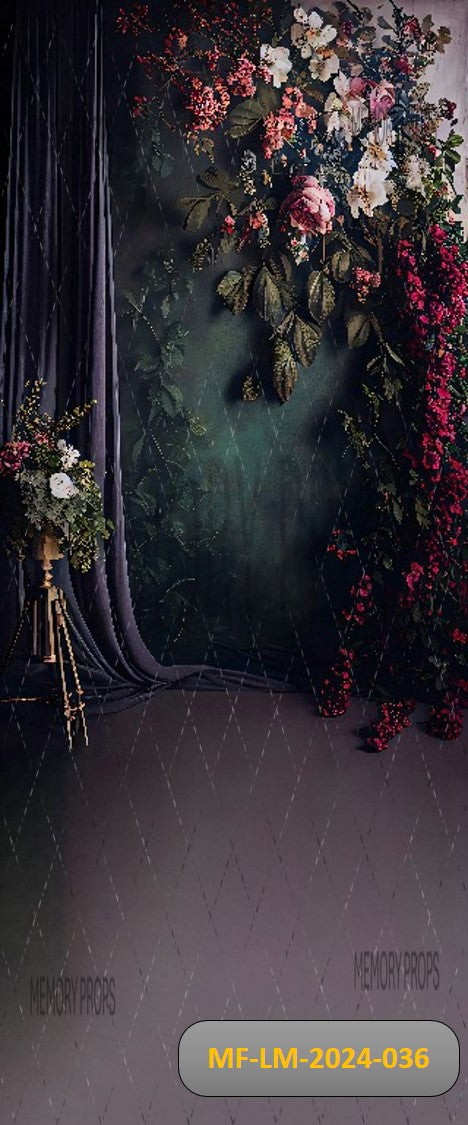 Beautiful Moddy Floral Printed Backdrop