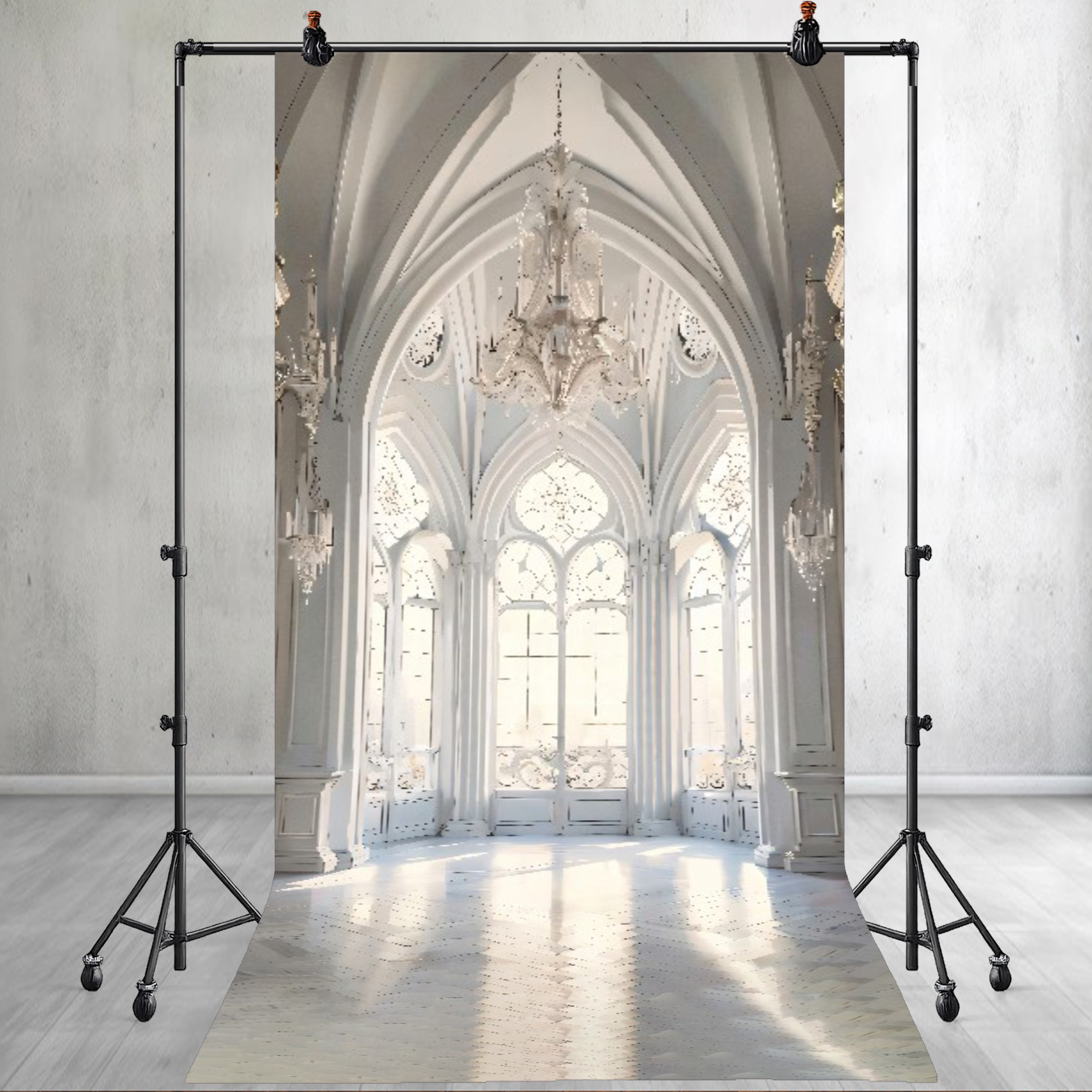 Luxurious White Marble Printed Backdrop