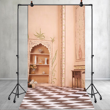 SIMPAL TEAL LIGHT AND PALM LEAVES - PRINTED BACKDROP