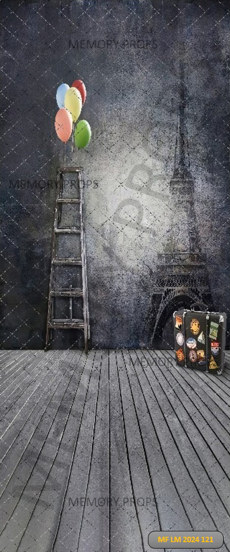 PAIRS BALLOON SUITCASE LADDER - PINTED BACKDROP