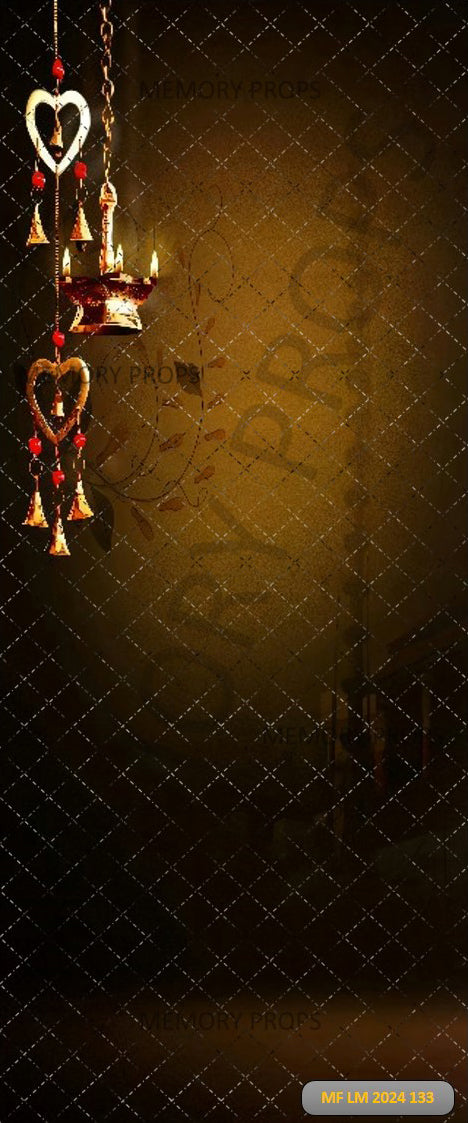 HANGING DIYA AND ORNAMEANTS - PRINTED BACKDROP