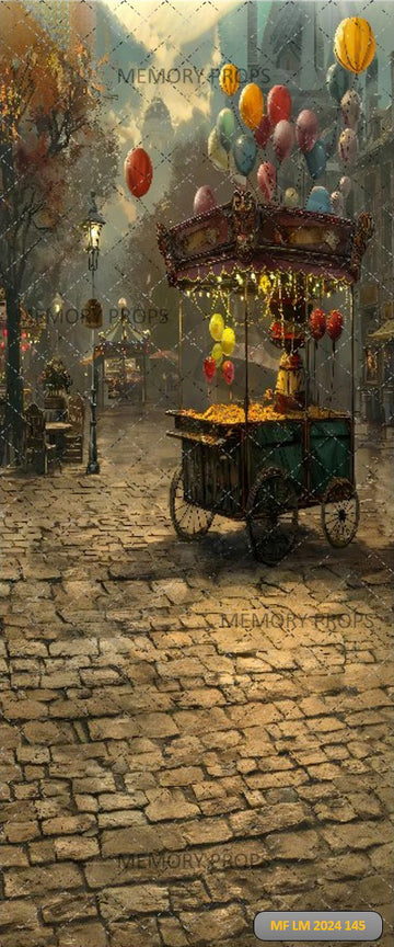 VINTAGE CARNIVAL CIRCUS STREET -PRINTED BACKDROP