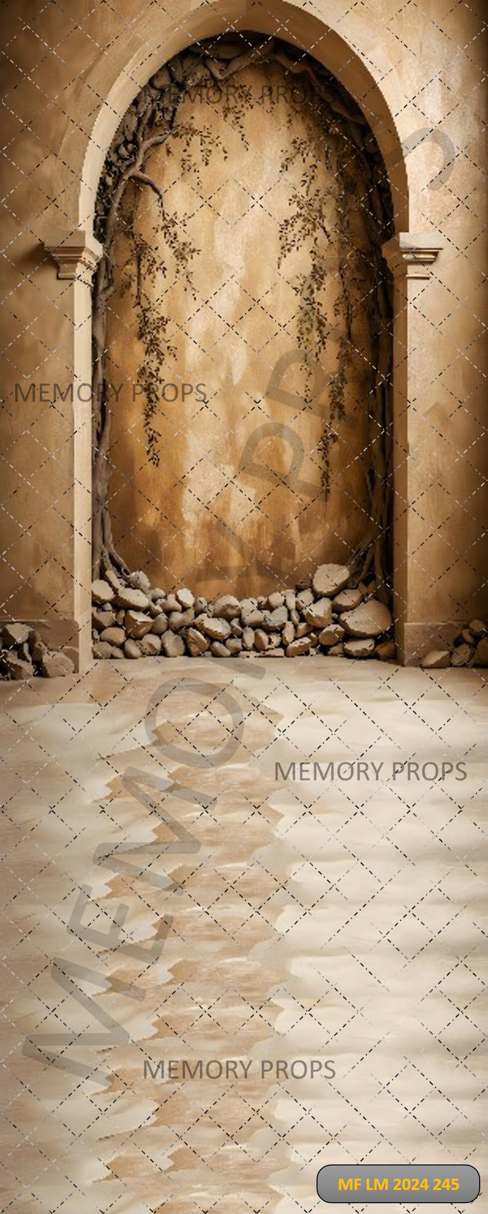 ORNATE STONE NICHE - PRINTED BACKDROP