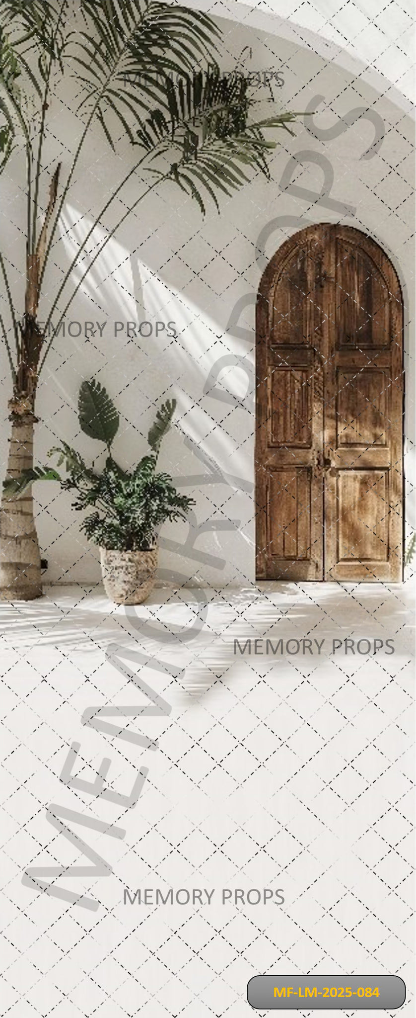 BOHO TROPICAL WOOD DOOR - PRINTED BACKDROP