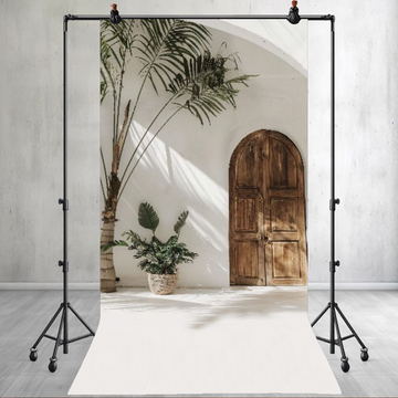 BOHO TROPICAL WOOD DOOR - PRINTED BACKDROP