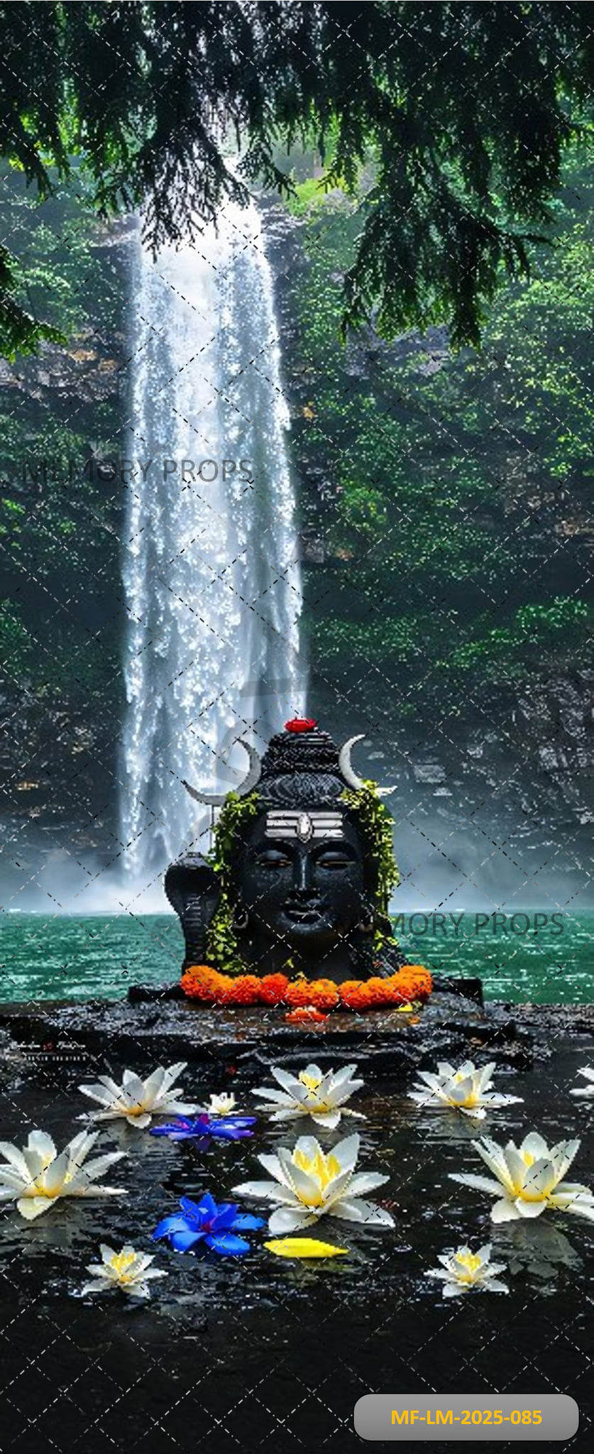 LORD SHIVA WATERFALL - PRINTED BACKDROP