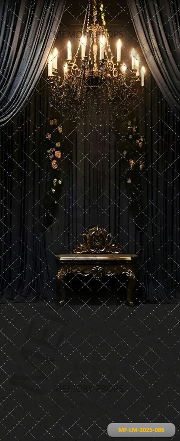 DARK ELEGANT CHANDELIER ROOM - PRINTED BACKDROP