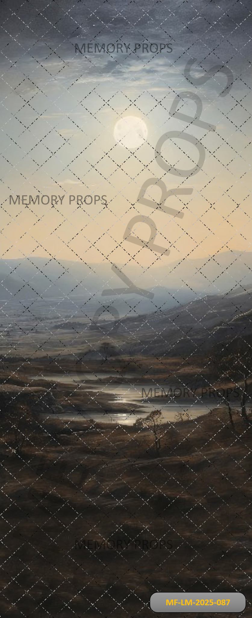 MOONLIT VALLEY LANDSCAPE - PRINTED BACKDROP