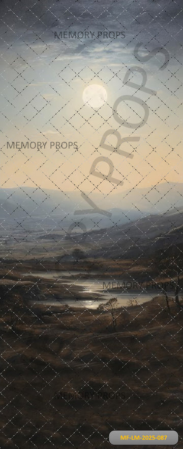MOONLIT VALLEY LANDSCAPE - PRINTED BACKDROP
