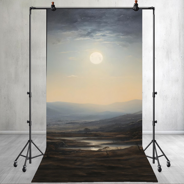 MOONLIT VALLEY LANDSCAPE - PRINTED BACKDROP