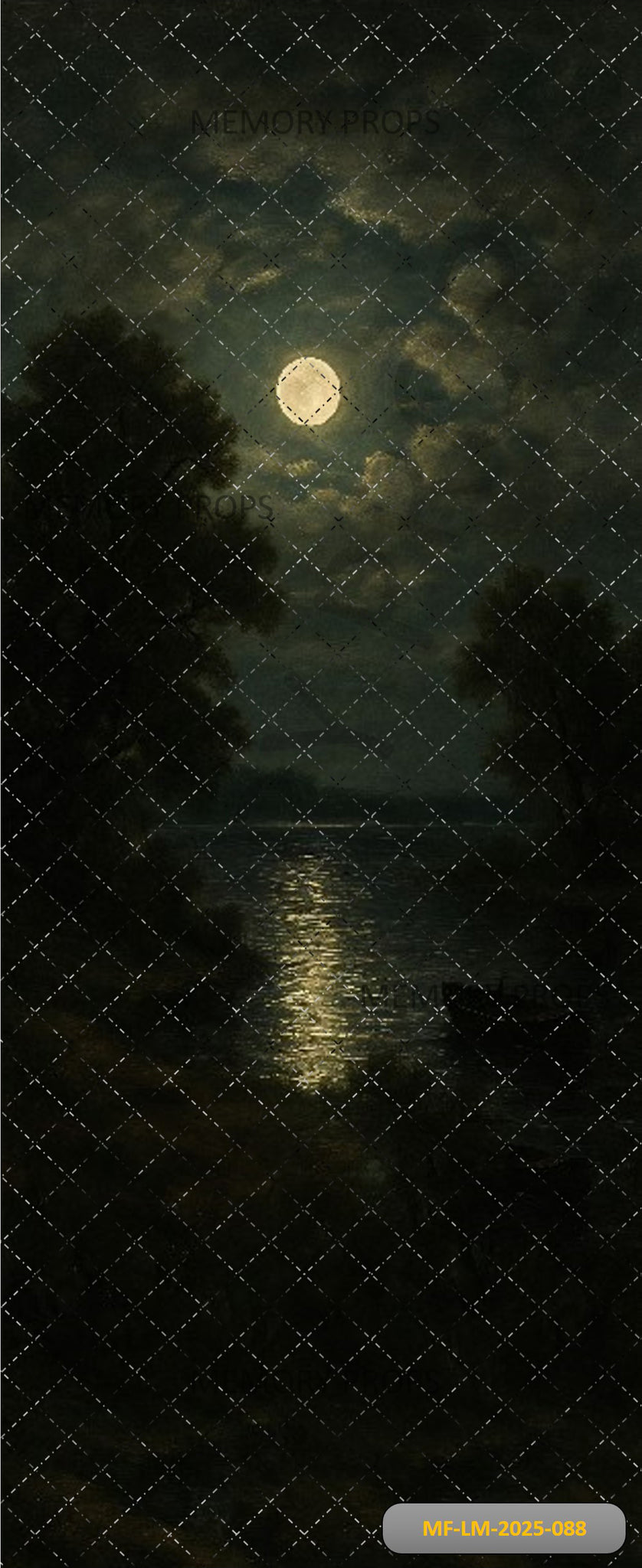 MOONLIT FOREST LAKE - PRINTED BACKDROP