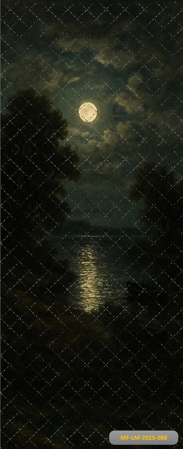 MOONLIT FOREST LAKE - PRINTED BACKDROP
