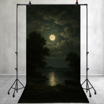 MOONLIT FOREST LAKE - PRINTED BACKDROP
