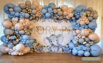 BLUE ELEPHANT THEME BABY SHOWER - PRINTED BACKDROP