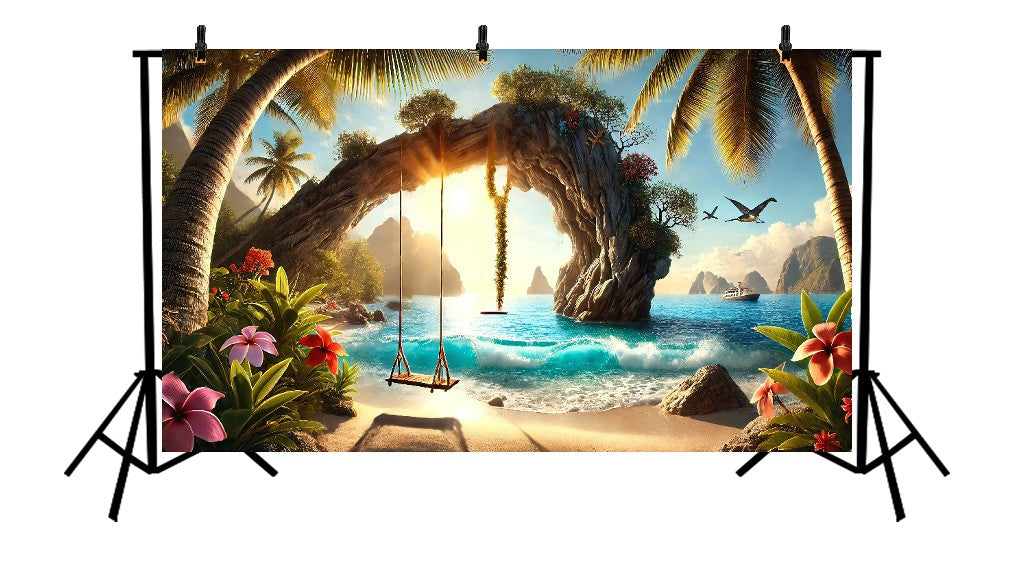 PALM PARADISE RETREAT - PRINTED BACKDROP