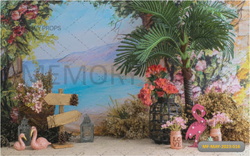 FABULOUS FLAMINGO TROPICAL - PRINTED BACKDROP