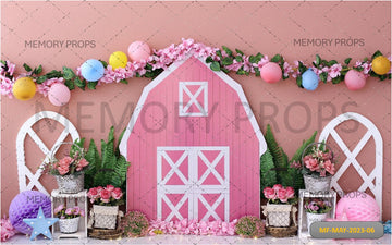 SWEET PINK FARM BIRTHDAY - PRINTED BACKDROP