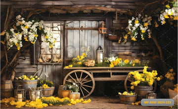 SPRING GARDEN FLORAL HOUSE - PRINTED BACKDROP