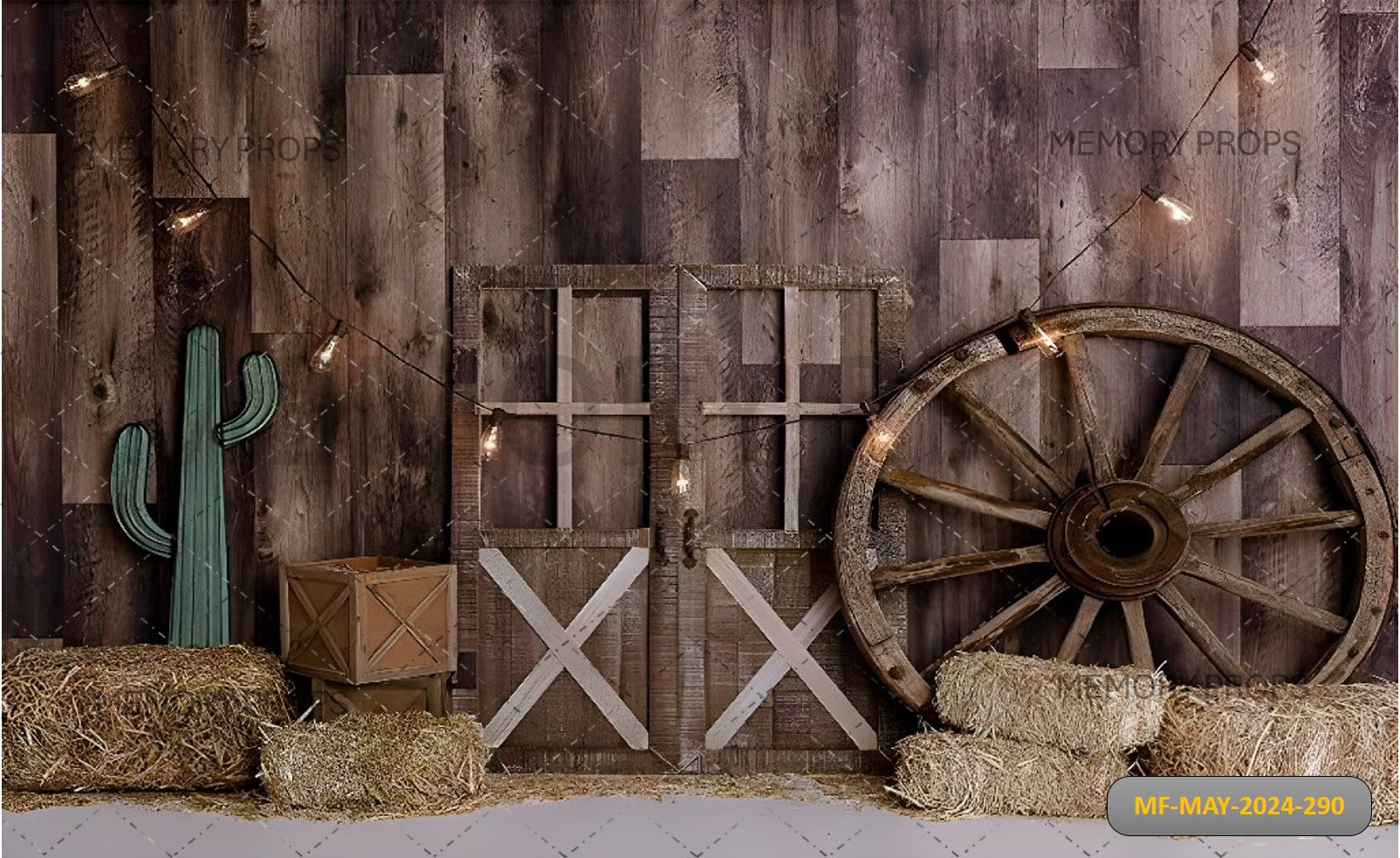 Rustic ranch Rounup Printed Backdrop