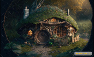 HOUSE OF THE HOBBIT HOLE - PRINTED BACKDROP