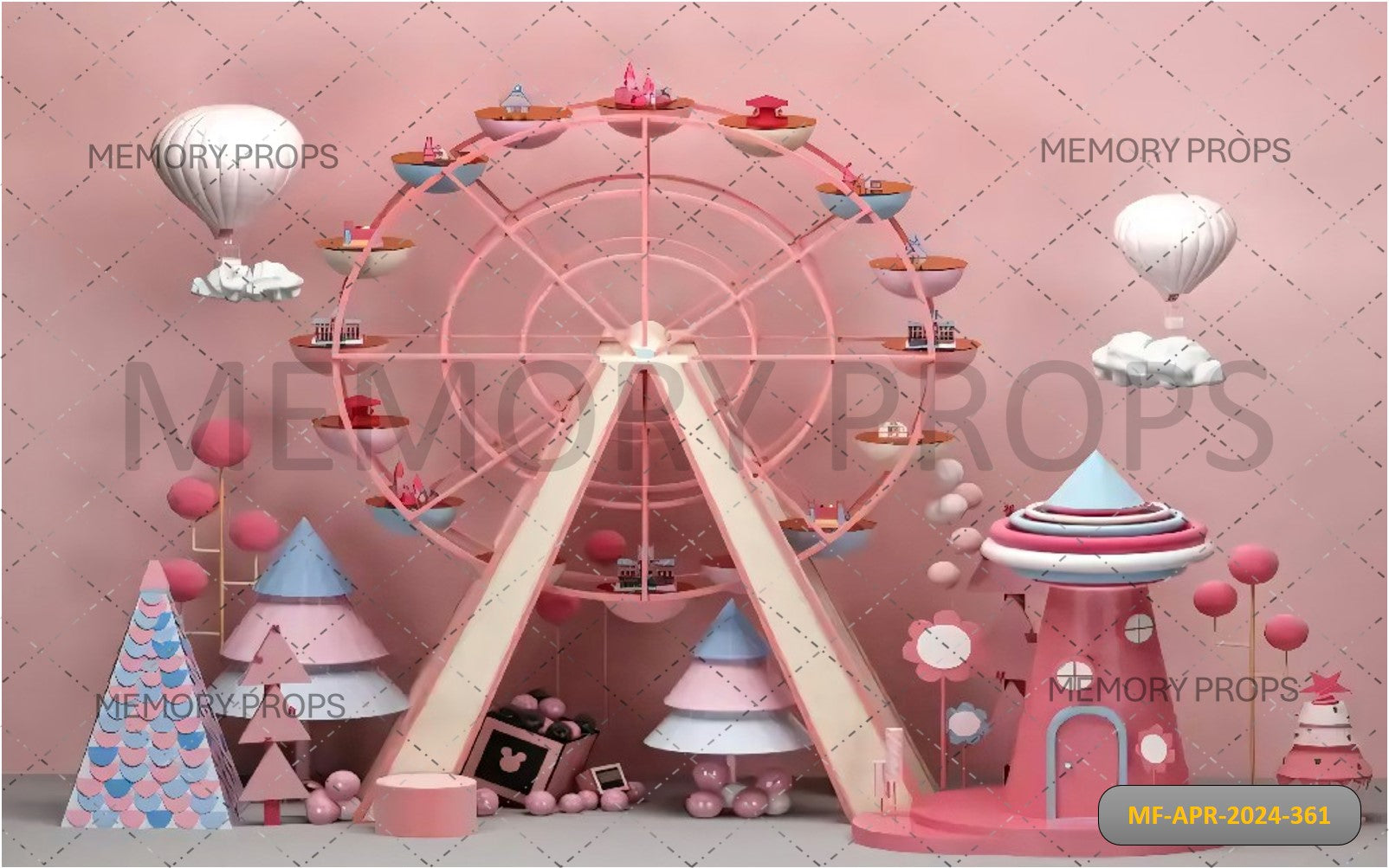 PINK FERRIS WHEEL - PRINTED BACKDROP