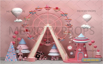 PINK FERRIS WHEEL - PRINTED BACKDROP