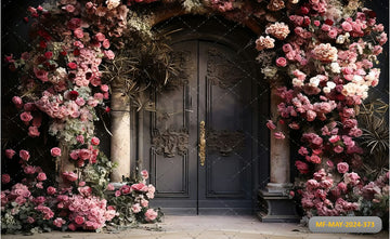 DOOR WITH A FLORAL ARCH - PRINTED BACKDROP