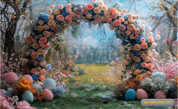SPRING EASTER FLORAL ARCH - PRINTED BACKDROP